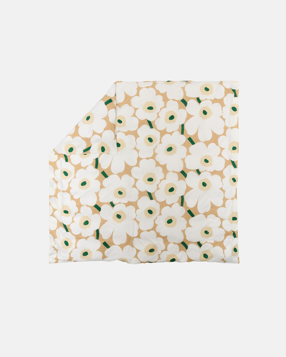 Marimekko Unikko Duvet Cover 240 x 220 cm – Sand / Off-White / Hay / Emerald