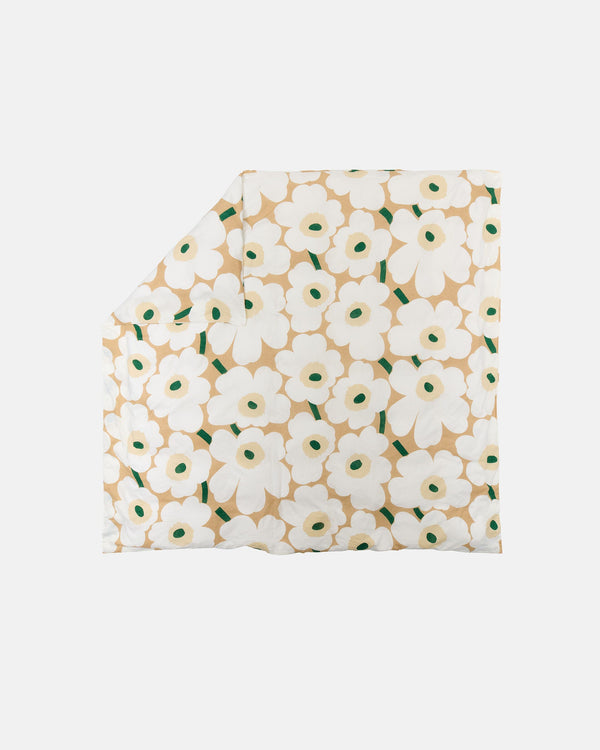 Marimekko Unikko Duvet Cover 240 x 220 cm – Sand / Off-White / Hay / Emerald