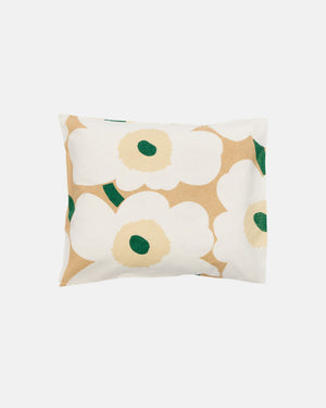 Marimekko Unikko Pillow Case 50 x 60 cm – Sand / Off-White / Hay / Emerald