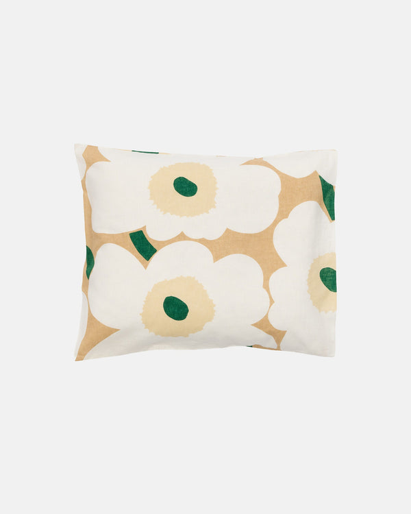 Marimekko Unikko Pillow Case 50 x 60 cm – Sand / Off-White / Hay / Emerald