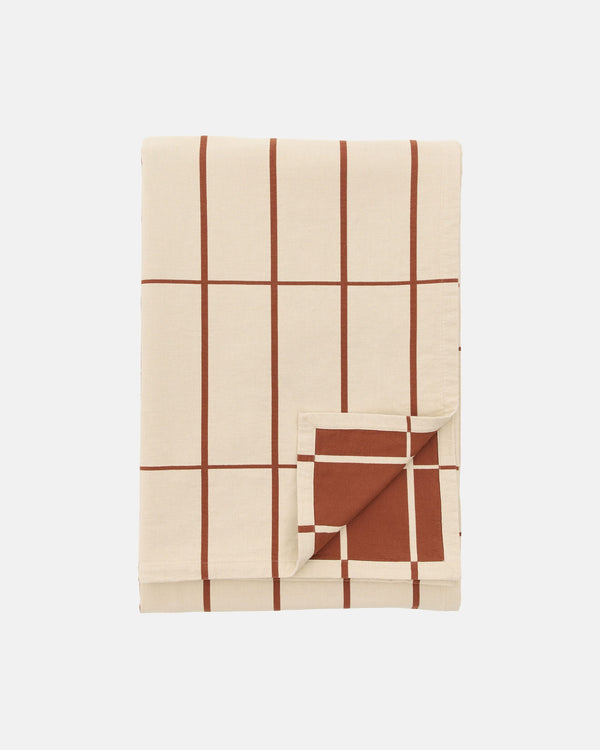 Marimekko Tiiliskivi Bedspread 260 x 260 cm – Off-White / Chestnut
