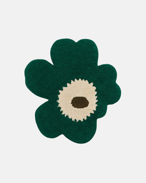 Marimekko Unikko Bath Mat 73 x 74 cm – Emerald / Off-White / Mole