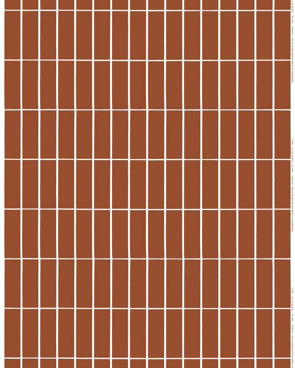 Marimekko Tiiliskivi Acrylic Coated Cotton Fabric – Chestnut / Natural White