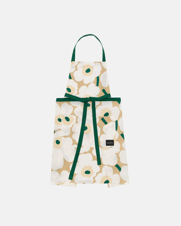 Marimekko Pieni Unikko Apron – Sand / White / Hay / Emerald