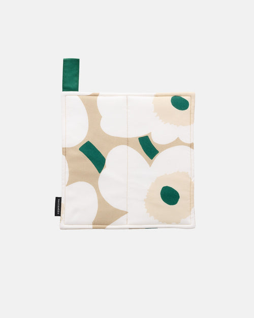 Marimekko Pieni Unikko Pot Holder – Sand / White / Hay / Emerald