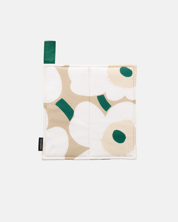 Marimekko Pieni Unikko Pot Holder – Sand / White / Hay / Emerald