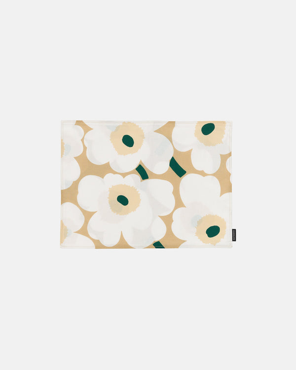Marimekko Pieni Unikko Placemat 31 x 42 cm – Sand / White / Hay / Emerald