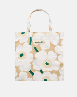 Marimekko Pieni Unikko Bag 43 x 44 cm – Sand / White / Hay / Emerald