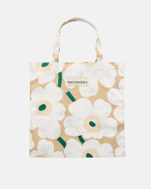 Marimekko Pieni Unikko Bag 43 x 44 cm – Sand / White / Hay / Emerald