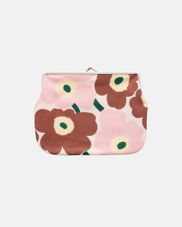 Marimekko Mini Unikko Puolikas Kukkaro Purse – Off-White / Pink / Chestnut / Light Yellow