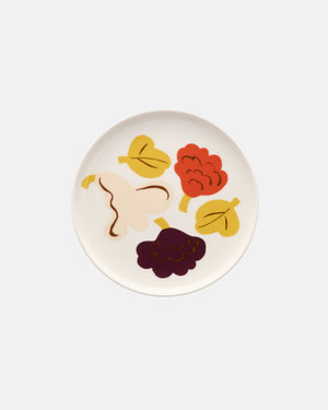 Marimekko Oiva / Kukasta Kukkaan Plate 20 cm – White / Vanilla / Terracotta / Plum