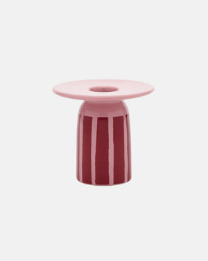 Marimekko Piccolo Candle Holder – Coral / Dark Red