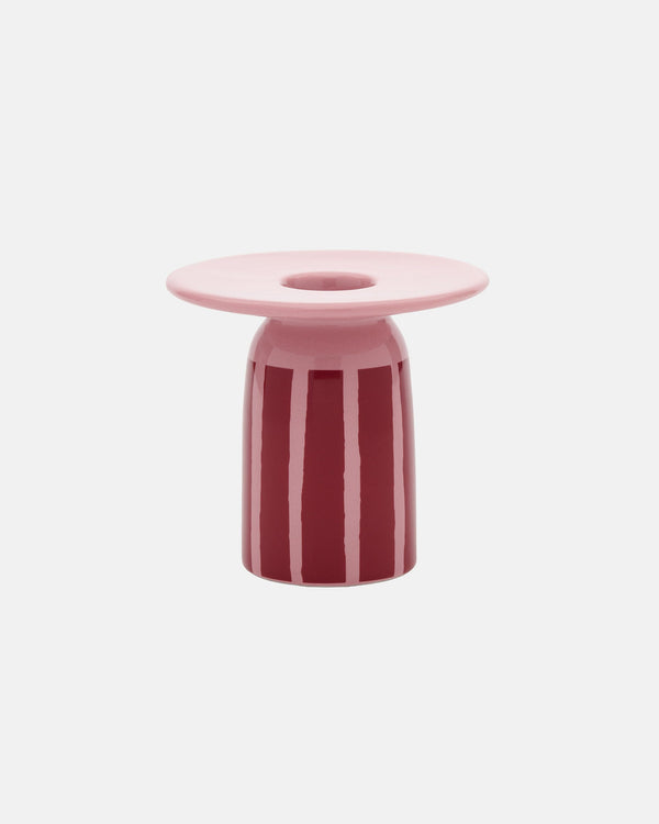 Marimekko Piccolo Candle Holder – Coral / Dark Red
