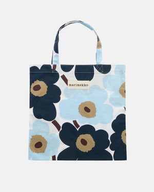 Marimekko Pieni Unikko Bag 43 x 44 cm – White / Blueber. / Cold Blue / Dark Brown