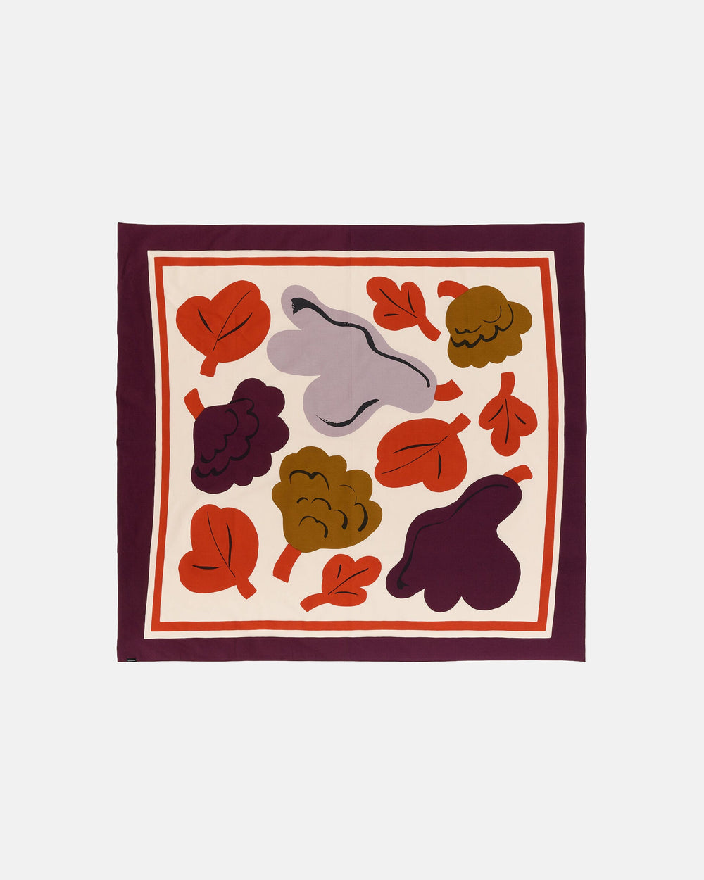 Marimekko Kukasta Kukkaan Tablecloth 140 x 140 cm – Hay / Plum / Bronze / Terracotta