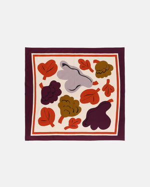 Marimekko Kukasta Kukkaan Tablecloth 140 x 140 cm – Hay / Plum / Bronze / Terracotta