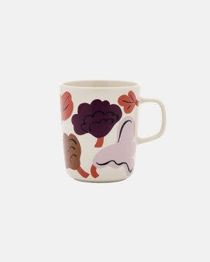 Marimekko Oiva / Kukasta Kukkaan Mug 2.5 dl – Stoneware / Plum / Bronze / Terracotta