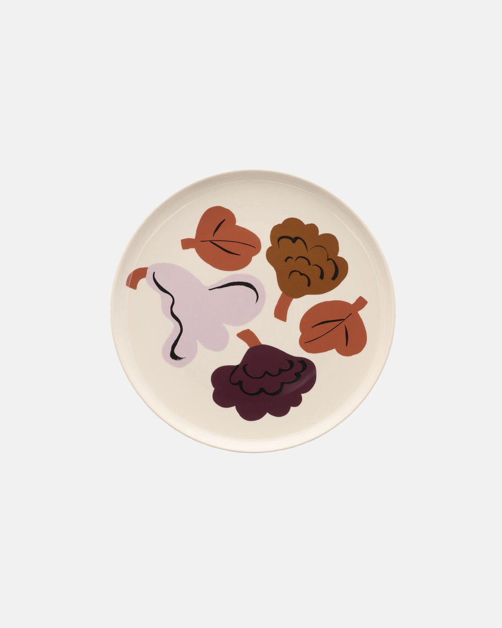 Marimekko Oiva / Kukasta Kukkaan Plate 20 cm – Stoneware / Plum / Bronze / Terracotta