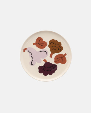Marimekko Oiva / Kukasta Kukkaan Plate 20 cm – Stoneware / Plum / Bronze / Terracotta