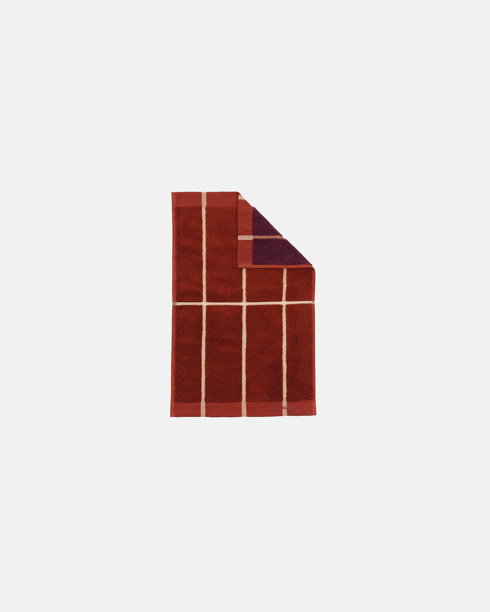 Marimekko Tiiliskivi Guest Towel 30 x 50 cm – Brick / Plum / Hay