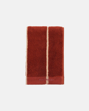 Marimekko Tiiliskivi Guest Towel 30 x 50 cm – Brick / Plum / Hay