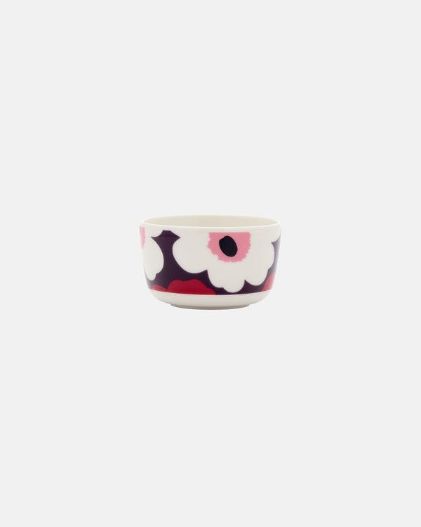 Marimekko Oiva / Unikko Bowl 2.5 dl – White / Plum / Cranberry / Pink