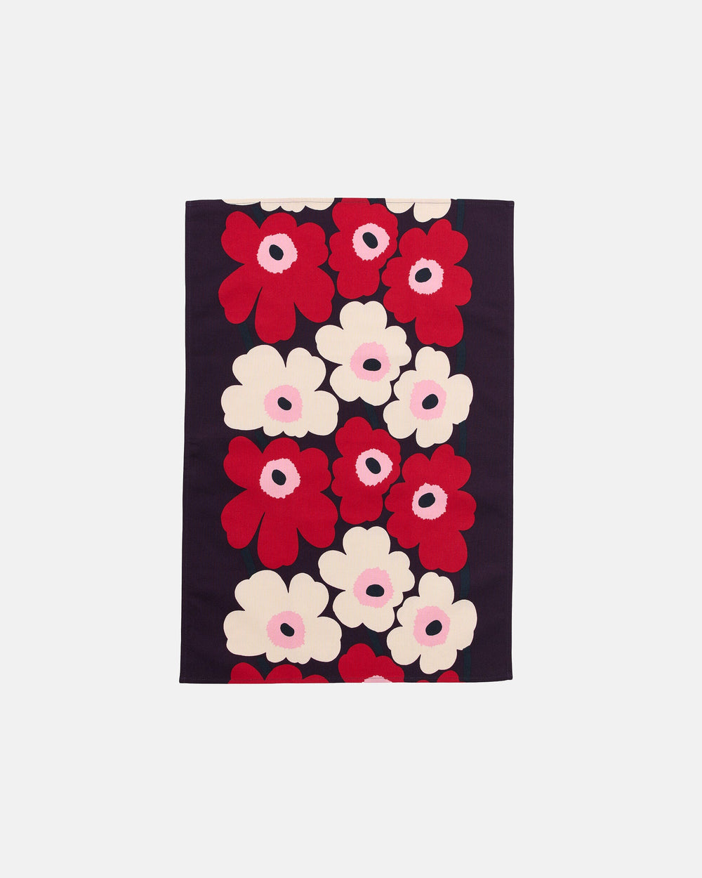 Marimekko Unikko Kitchen Towel 47 x 70 cm – Plum / Cranberry / Off-White / Rose