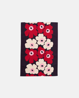 Marimekko Unikko Kitchen Towel 47 x 70 cm – Plum / Cranberry / Off-White / Rose