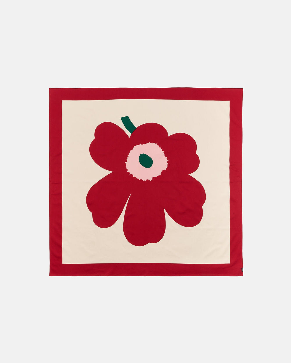 Marimekko Unikko Tablecloth 140 x 140 cm – Off-White / Cranberry / Rose