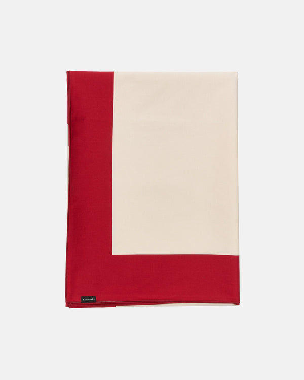 Marimekko Unikko Tablecloth 140 x 140 cm – Off-White / Cranberry / Rose