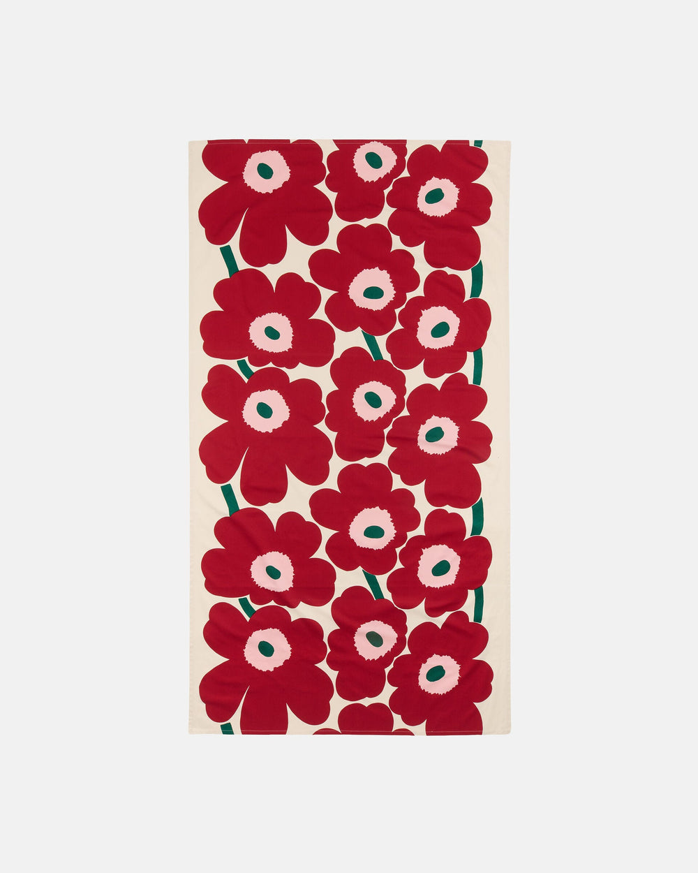 Marimekko Unikko Tablecloth 135 x 250 cm – Off-White / Cranberry / Rose
