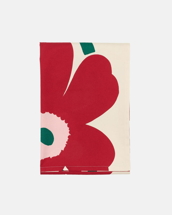 Marimekko Unikko Tablecloth 135 x 250 cm – Off-White / Cranberry / Rose