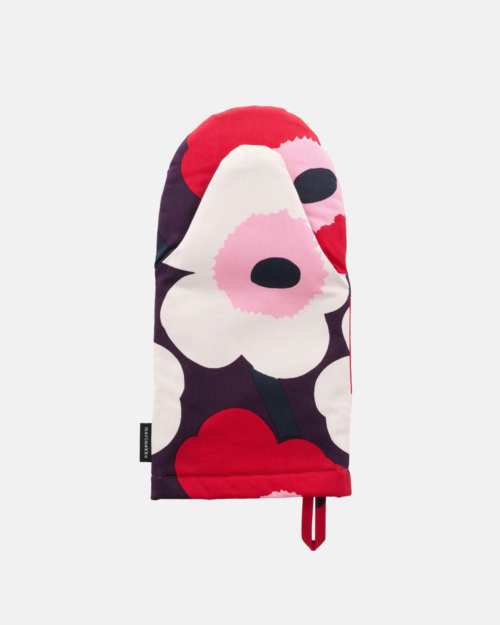 Marimekko Pieni Unikko Oven Mitten – Plum / Cranberry / Off-White / Rose