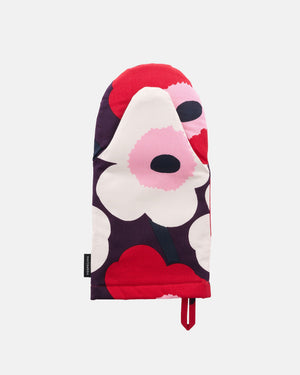 Marimekko Pieni Unikko Oven Mitten – Plum / Cranberry / Off-White / Rose