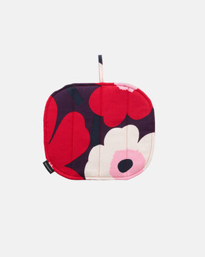 Marimekko Pieni Unikko Pot Holder – Plum / Cranberry / Off-White / Rose