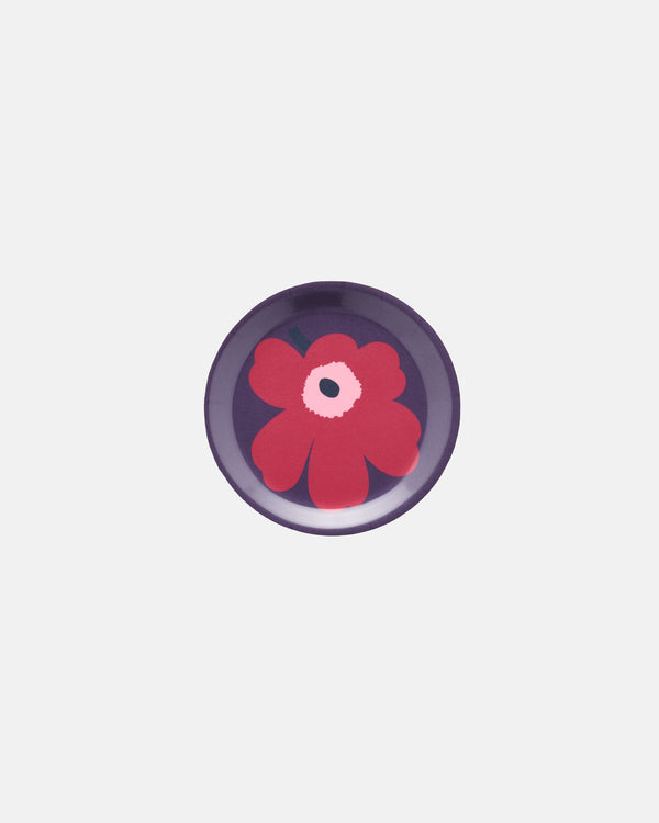 Marimekko Unikko Coaster 11 cm – Plum / Cranberry / Rose