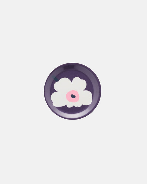 Marimekko Unikko Coaster 11 cm – Plum / White / Rose