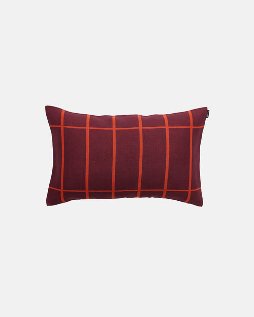 Marimekko Tiiliskivi Cushion Cover 40 x 60 cm – Plum / Orange Red