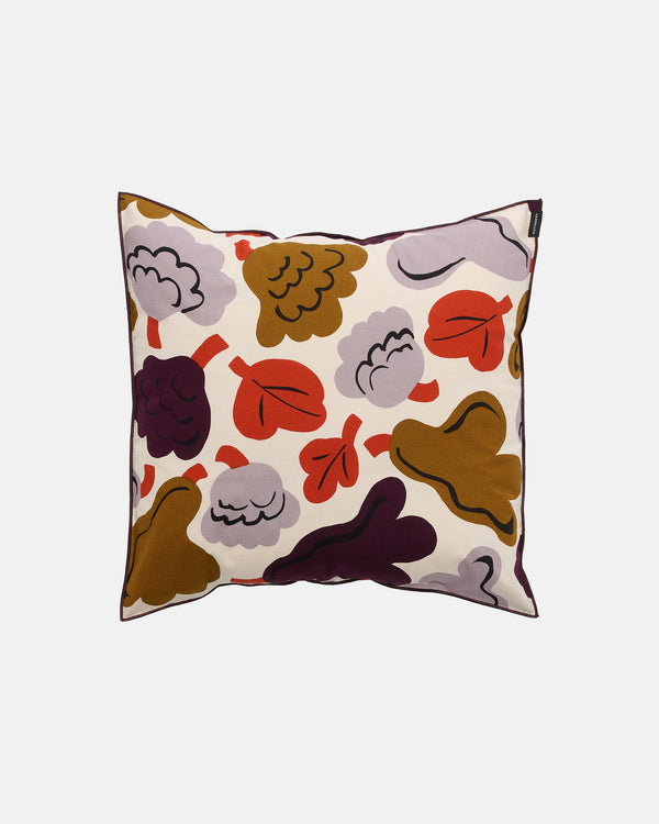 Marimekko Pieni Kukasta Kukkaan Cushion Cover 50 x 50 cm – Hay / Plum / Bronze / Terracotta