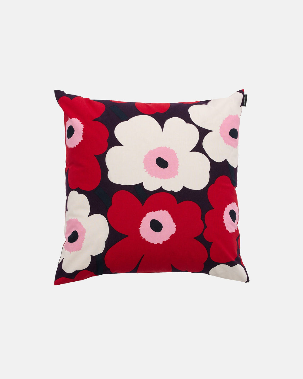 Marimekko Pieni Unikko Cushion Cover 50 x 50 cm – Plum / Cranberry / Off-White / Rose