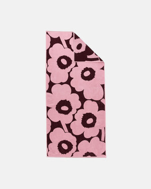 Marimekko Unikko Bath Towel 70 x 150 cm – Plum / Pink