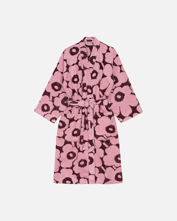 Marimekko Pieni Unikko Bathrobe – Plum / Pink