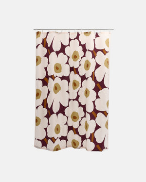 Marimekko Unikko Shower Curtain 180 x 200 cm – Plum / Pink / Elmwood / Toffee