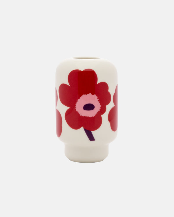 Marimekko Unikko Ceramic Vase – White / Cranberry / Pink / Plum