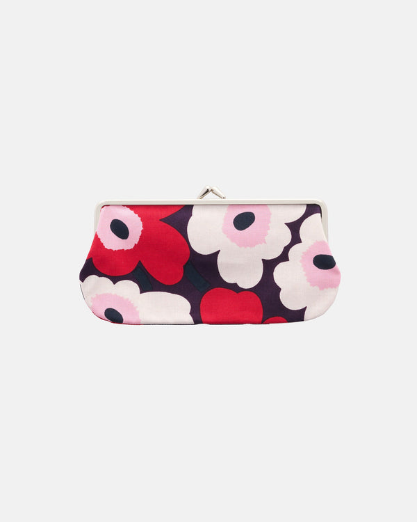 Marimekko Mini Unikko Silmälasi Kukkaro Purse – Plum / Cranberry / Off-White / Rose