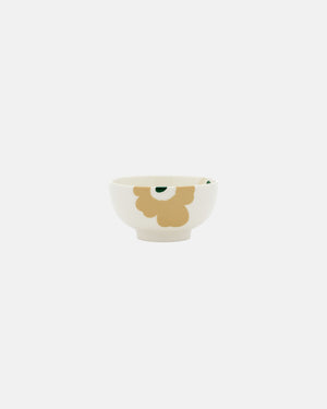 Marimekko Oiva / Unikko Bowl 3 dl – Beige / White / Light Sand / Dark Green