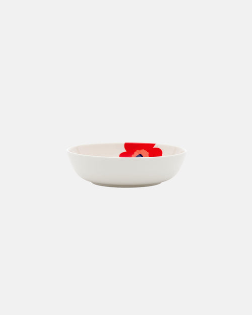 Marimekko Oiva / Unikko Dish 16 cm – White / Red / Blue
