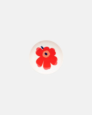 Marimekko Oiva / Unikko Dish 13 cm – White / Red / Blue