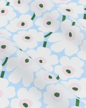 Marimekko Mini Unikko Cotton Fabric – Light Blue / White / Pale Rose