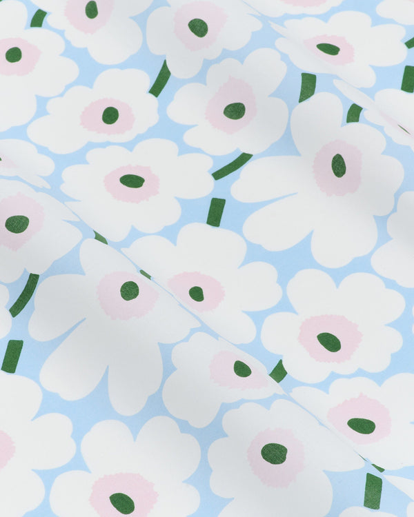 Marimekko Mini Unikko Cotton Fabric – Light Blue / White / Pale Rose